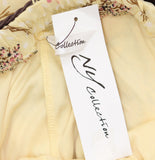 Ny Collection Womens Chiffon Maxi Skirt MCCK0239D Yellow / White L