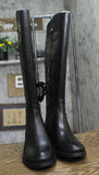 INC International Concepts Fawne Leather Knee-High Riding Boots Black 8.5M