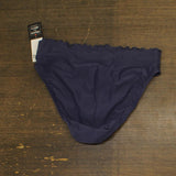 Bar III Womens Wave Solids Smocked V-Cut Bikini Bottom MBHS25566 Nautical Blue L