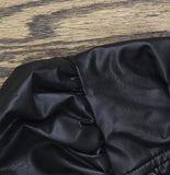 Universal Thread Faux Leather Gathered Waist Full Zip Bomber Jacket Black 3X
