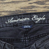 American Eagle Womens Stretch Skinny Distressed Jeans Washed Black 6
