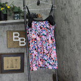 Swim Solutions Womens Floral Empire Swimdress One Piece Swimsuit Multi Blue 18