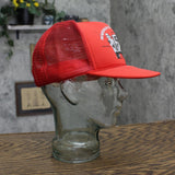 San Sun Mens Vintage Morningstar's Garage Trucker Baseball Hat Cap Red OS