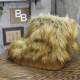 A New Day Womens Terra Boots Faux Fur Fuzzy 94715795 Brown 7M
