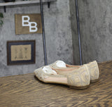 Journee Collection Womens Batavia Ballet Flat Embellished Nude Brown 6M