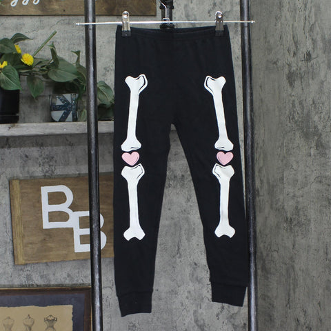 Carter's Girls Toddler Skeleton Knit Pull On Lounge Pajama Pants Black 5T