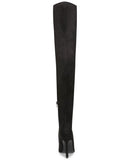 Steve Madden Womens Vanquish Faux Suede Thigh-High Boots VANQ01S1 Black 7M