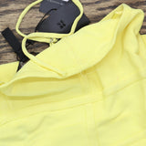 Bcbgmaxazria Azria Womens Strappy Bodycon Dress LHL6188611 Limelight Yellow L