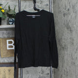 Banana Republic Womens Long Sleeve Classic Crew Neck T-Shirt 172891 Black XL