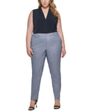 Calvin Klein Plus Mid-Rise Cropped Ankle Pants X25P5063 Limoges Multi Blue 22W