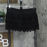 American Rag Cie Laser-Cut Faux-Suede Eyelet Cropped Shorts Classic Black L