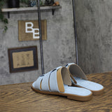 Tommy Hilfiger Triple Strap Slide Open Toe Flat Sandals Light Denim Blue 7M