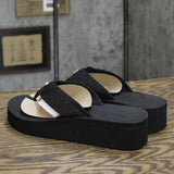 Calvin Klein Women's Meena Beach Slip-On Wedge Flip Flops KCMEENA Black 7M