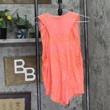 Energie Active Juniors Diana Cowl-Neck Burnout Tank Top Fiery Coral Pink XL
