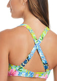 Bleu by Rod Beattie Back Convertible Bikini Swim Top White / Blue Multi 40D