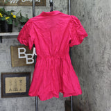 And Now This Womens Cutout Fit & Flare Puff Sleeve Dress Pomegranate Red M