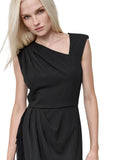 DKNY Womens Sleeveless Asymmetrical Fringe-Hem Cocktail Dress ED4JCE52 Black 8