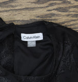 Calvin Klein Womens Chiffon 3/4-Sleeve Shift Dress CD4HGD2W Black 2