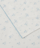 Elmwood Home Callie Floral 200-Thread Count Cotton 4-Piece Sheet Set Blue Queen