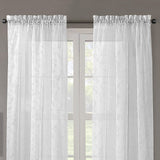 Regal Home Embroidered Voile Sheer Rod Pocket Single Curtain Panel White 54 x 84