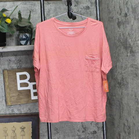 State Of Day Womens Fluid Knit Pajama Shirt Top 100189787MS Sea Coral Pink XL