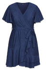 City Chic Womens Trendy Plus Size Sweet Love Dress Navy Blue 14W