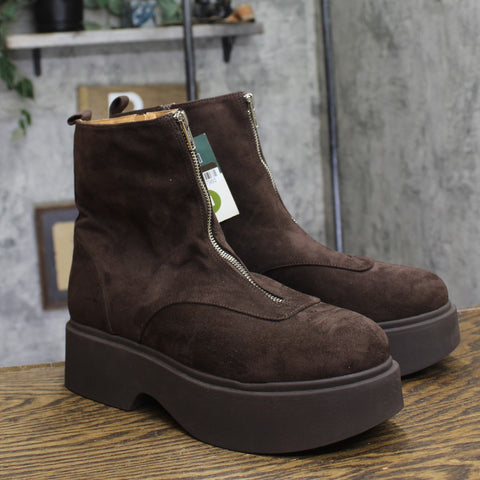 Wild Fable Honor Combat Platform Boots Faux Suede 94568515 Dark Brown 11M
