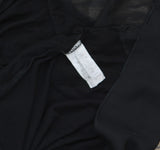 Espresso Rose Applique Chiffon Trim Knit Sleeveless Top Black 1X