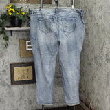 Laurie Felt Classic Weekender Distressed Straight Leg Jeans Vintage Blue 24W