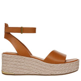 Franco Sarto Womens Terry5 Espadrille Wedge Sandal J4069L1 Tan Brown Leather 9M