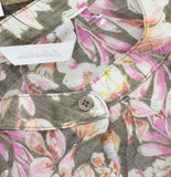 NY Collection Woven Floral Blouse with 3/4 Dolman Sleeves Black Floral Multi M