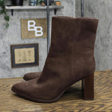 A New Day Womens Block Heel Suede Booties Shoes 16695c7fcdcd4b Brown 9M