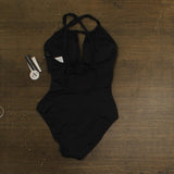 La Blanca Island Goddess High Neck Keyhole Mio One Piece Swimsuit Black 8