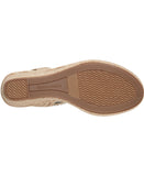 Easy Spirit Womens Ariella Espadrille Wedge Sandals Black / Natural Brown 7M