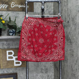 Ultra Pink Womens 100% Cotton Bandanna Wrap Skirt 166c1fd9fce568 Red L