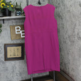 Kasper Womens Plus Size Sleeveless Sheath Lined Midi Dress Berry Purple 16W