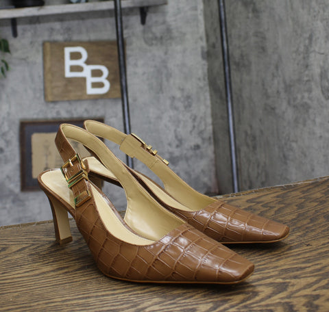 Michael Michael Kors Womens Darrington Slingback Pumps Chestnut Brown 11M