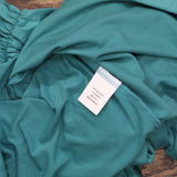 24Seven Comfort Apparel Womens Knit 3/4 Sleeve Open Front Cardigan Green 2X