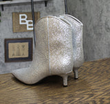 On 34th Womens Tulip Aatira Booties 10019682200 Silver Glitter Gray 7.5M