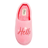 Dluxe By Dearfoams Womens Hello Love Slide Slippers 92285261 Pink L (9-10)