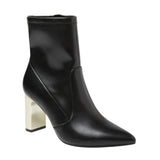A New Day Womens Sienna Low Shaft Heeled Boots 94637418 Black / Gold 8.5M