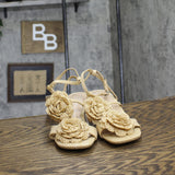 A New Day Womens Esme Floral Crochet Kitten Heels 92979007 Tan Brown 7M