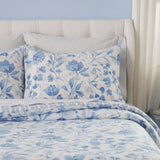 IZOD 2-Piece Felicity Floral Cotton Reversible Comforter Set Blue Floral Twin
