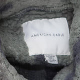American Eagle Mens Fleece 1/4 Zip Camoflauge Pullover Sweater Green Camo XL