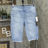DG2 Womens Classic Stretch Pull-On Bermuda Short 697720 Chambray Blue M
