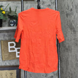 Studio by Denim & Co. Elbow Bell Sleeve Hi-Low Knit Shirt A304768 Poppy Red 2XS