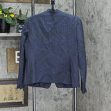 Le Suit Womens Stand-Collar Single-Button Suit Jacket 50040459 Denim Blue 14
