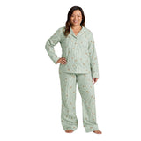 Wondershop Striped Flannel Pajama Set, Long Sleeve Top & Pants Green Multi S