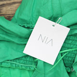 Nia Womens Spaghetti Strap Chamomile Dress Kelly Green M
