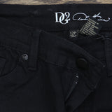 DG2 by Diane Gilman Womens Classic Stretch Embroidered Cropped Jeans Black 12P